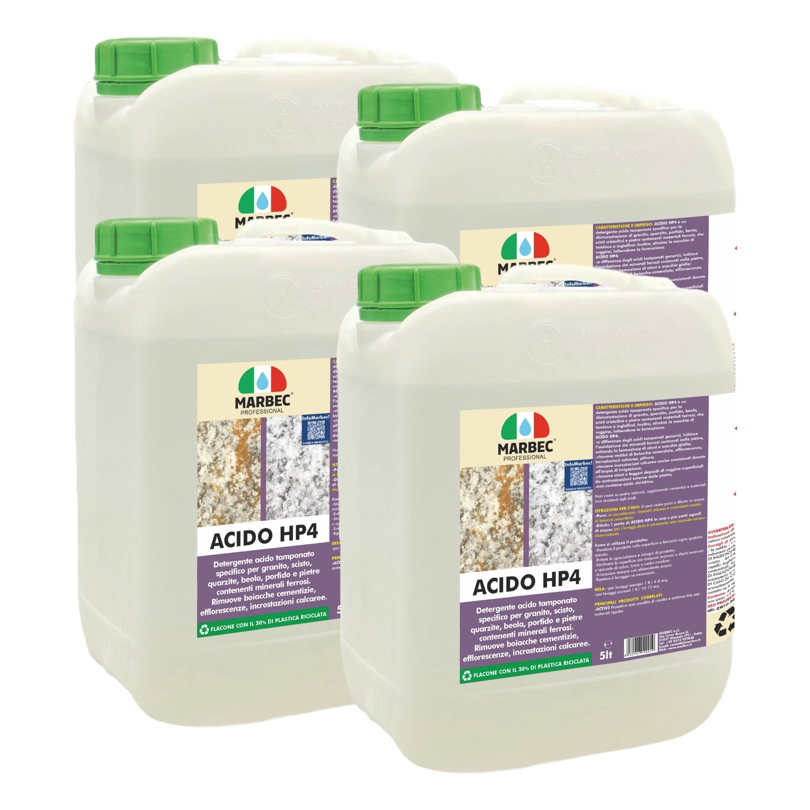 Detergente Acido tamponato per profido e granito ACIDO HP4    5LTx4Pz