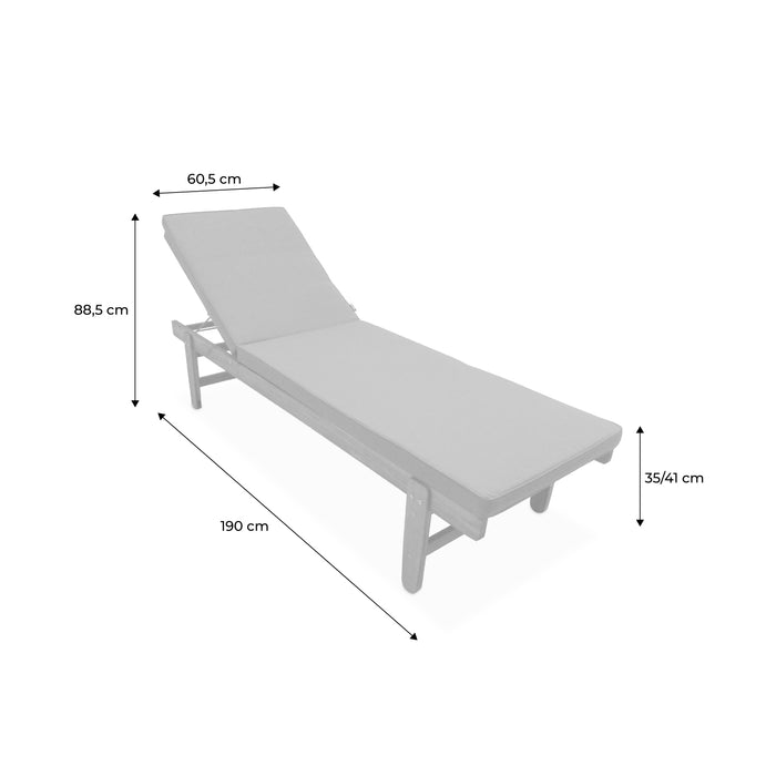 Set di 2 lettini prendisole multiposizione in legno con rotelle,