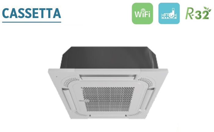 Climatizzatore Condizionatore Hisense Trial Split Inverter a Cassetta 12+12+12 con 3AMW72U4RJC R-32 Wi-Fi Optional 12000+12000+12000 con Telecomando e Pannello Incluso