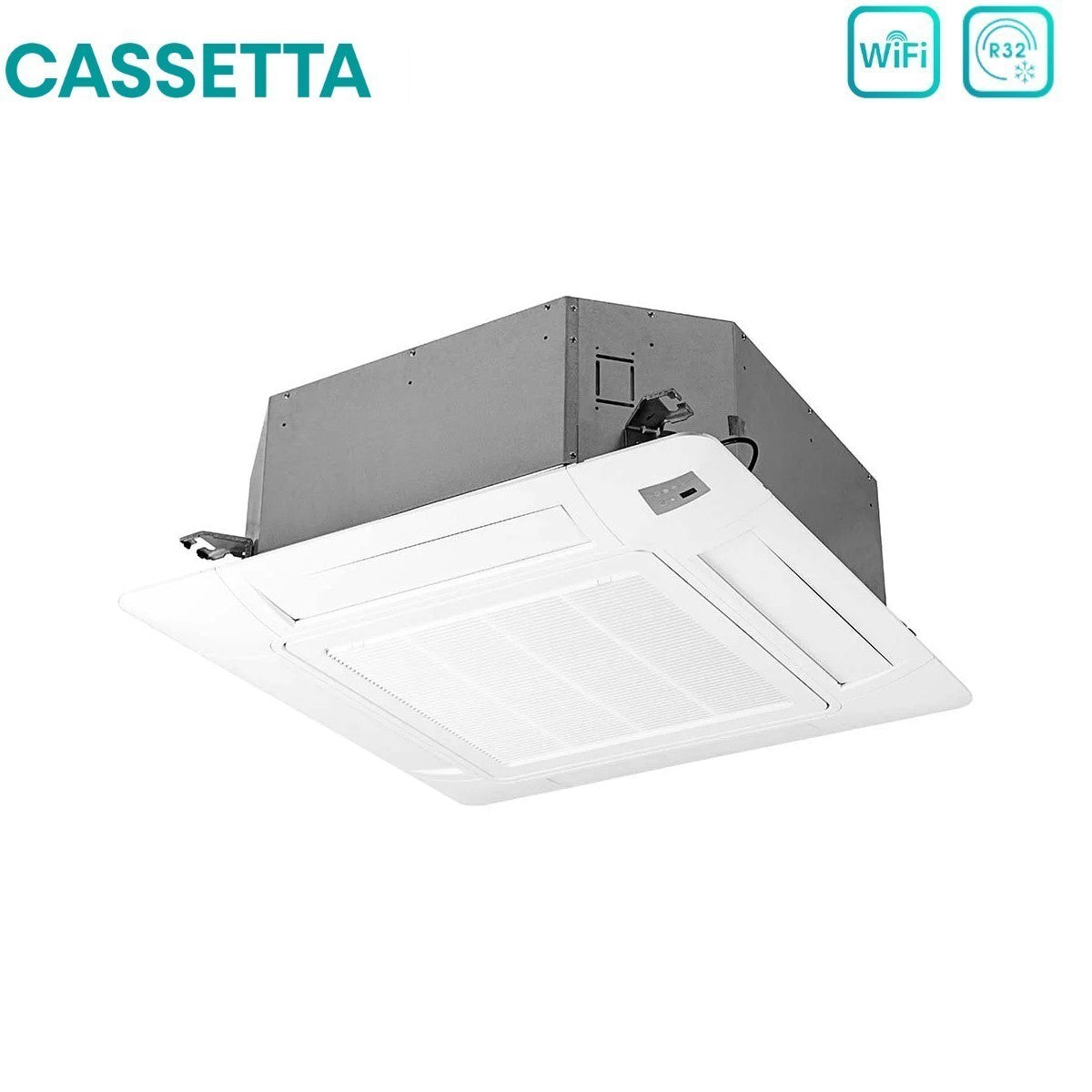 Climatizzatore Condizionatore Hisense Dual Split Inverter a Cassetta 18+18 con 4MW105U4RAA R-32 Wi-Fi Optional 18000+18000 con Telecomando e Pannello Incluso