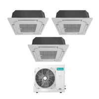 Climatizzatore Condizionatore Hisense Trial Split Inverter a Cassetta 9+12+12 con 4AMW81U4RJC R-32 Wi-Fi Optional 9000+12000+12000 con Telecomando e Pannello Incluso