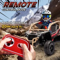 Macchina Elettrica per Bambini 3-8 Anni 12V con Licenza KAWASAKI, Doppio Motore, Telecomando e Musica, Giallo