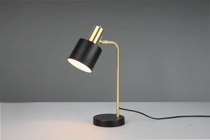 ADAM LAMPADA DA TAVOLO METALLO OTTONE SATINATO E NERO H. 43,5CM 1 LUCE ATTACCO E14