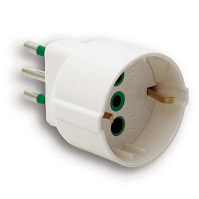 ADATTATORE 10A-SCHUKO FME BIANCO 2P + T 10A