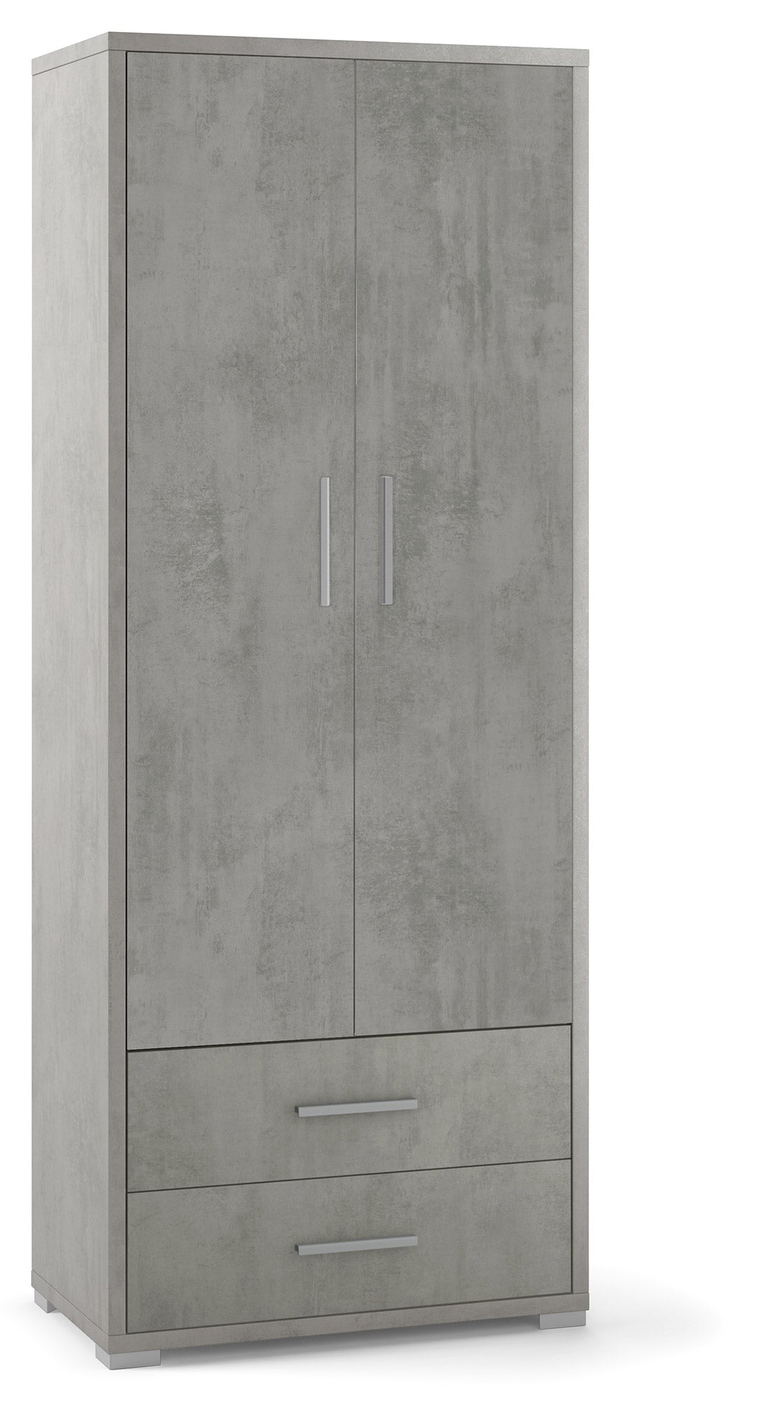 Armadio 2 Ante 2 Cassetti 71x182x41 cm Cemento