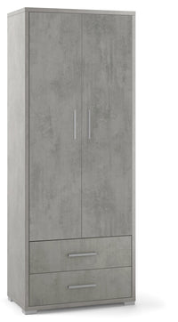 Armadio 2 Ante 2 Cassetti 71x182x41 cm Cemento