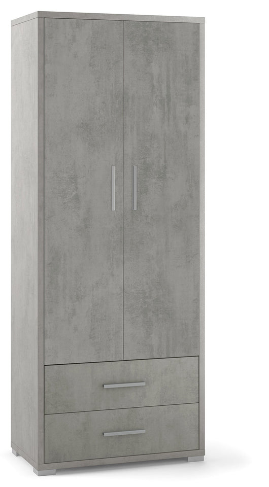 Armadio 2 Ante 2 Cassetti 71x182x41 cm Cemento