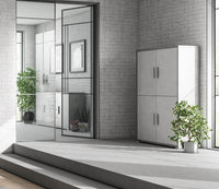 Mobile con 4 Ante 108x161x41 cm Cemento/Ossido Bianco