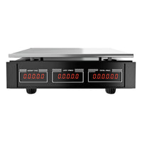 Adalat 88 - Bilancia Elettronica Commerciale a Batteria Ricaricabile da Banco 40Kg Piatto in Acciaio 33x24 cm e Schermo LCD