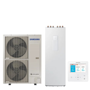 Pompa di Calore Aria-Acqua Splittata ClimateHub Samsung AE120RXYDEG/EU + Bollitore AE260RNWMEG/EU di 260 litri con Comando Incluso