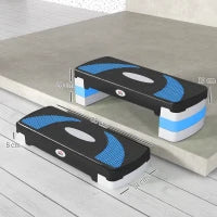 Stepper Fitness per Aerobica Regolabile su 3 Altezze da 10-15-20 cm, Blu e Nero