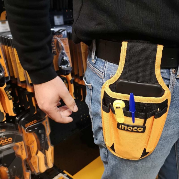 Fodero porta attrezzi utensili telefono 4 tasche frontali passante cintura