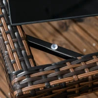 Set da Esterni in Rattan PE con Tavolo e 4 Sedie con Cuscini, Marrone