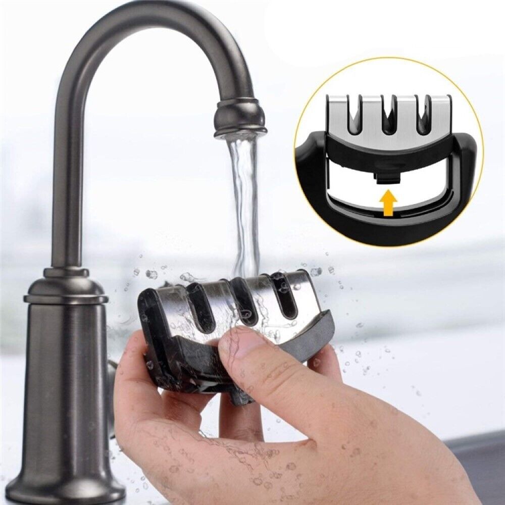 AFFILA COLTELLI MANUALE AFFILATORE 3 IN 1 3 GRANE AFFILACOLTELLI Art.13075