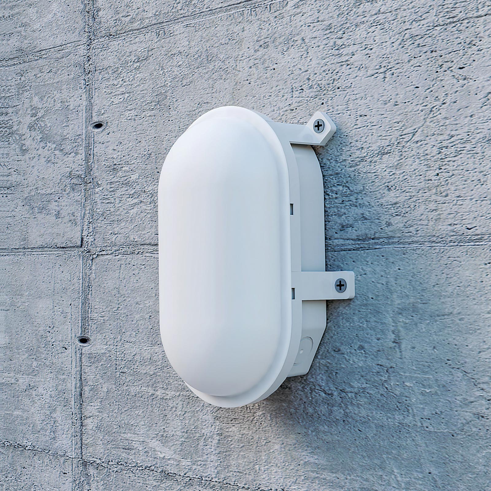 Plafoniera ovale IP54 tartaruga LED interruttore CCT doppia potenza luce parete soffitto cantina garage parcheggio balcone 230V colore BIANCO