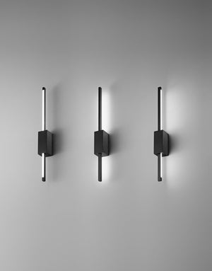 AGOS APPLIQUE A LED NERO 20W 1496LM 3000K H.90CM DIMMERABILE