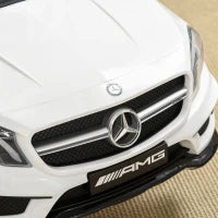 Macchina Elettrica per Bambini 3+ Anni con Telecomando e Fari LED, in PP e Metallo, 100x58x46 cm, Bianco