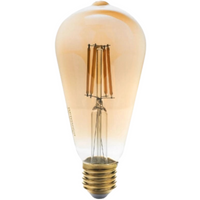 Optonica lampadina candela led attacco e27 luce calda vetro dorato dimmerabile