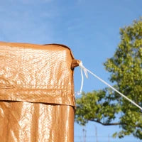 Tenda Gazebo da Giardino Pieghevole con Zanzariera, Struttura in Metallo Copertura PE, 395x295cm, Marrone