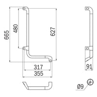 Inda - Sostegno di sicurezza ad L L.35X66 destro cromo lucido