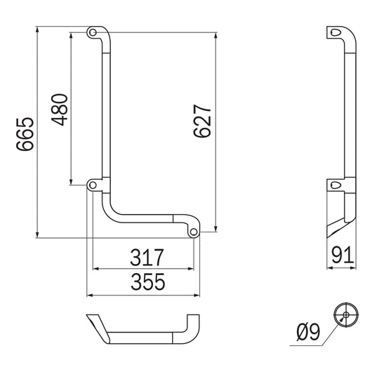 Inda - Sostegno di sicurezza ad L L.35X66 destro cromo lucido