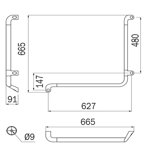 Inda - Sostegno di sicurezza ad L L.66X66 destro cromo lucido