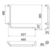 Inda - Sostegno di sicurezza ad L L.66X66 sinistro cromo lucido