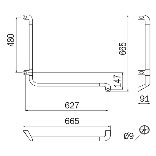 Inda - Sostegno di sicurezza ad L L.66X66 sinistro cromo lucido