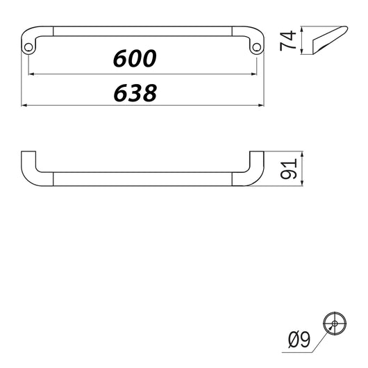 Inda - Maniglione di sicurezza Comfort L.60 cm cromo lucido