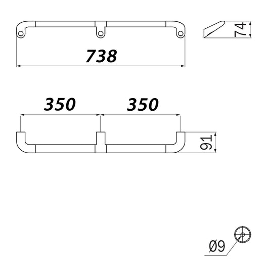 Inda - Maniglione di sicurezza Comfort L.70 cm cromo lucido