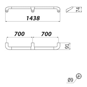 Inda - Maniglione di sicurezza Comfort L.140 cm cromo lucido