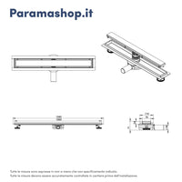 Canalina doccia acciaio inox 100 cm cover in vetro bianco