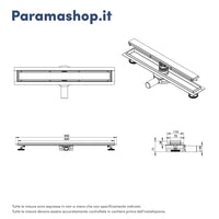 Canalina doccia acciaio inox 90 cm cover in vetro nero