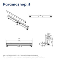 Canalina doccia con scarico a muro 100 cm con cover cromata