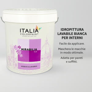 Mirabilia plus idropittura acrilica lavabile per interni *** formato 2.5 lt, confezione 1