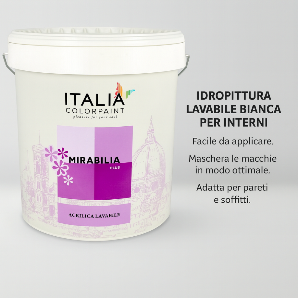 Mirabilia plus idropittura acrilica lavabile per interni *** formato 13 lt, confezione 1