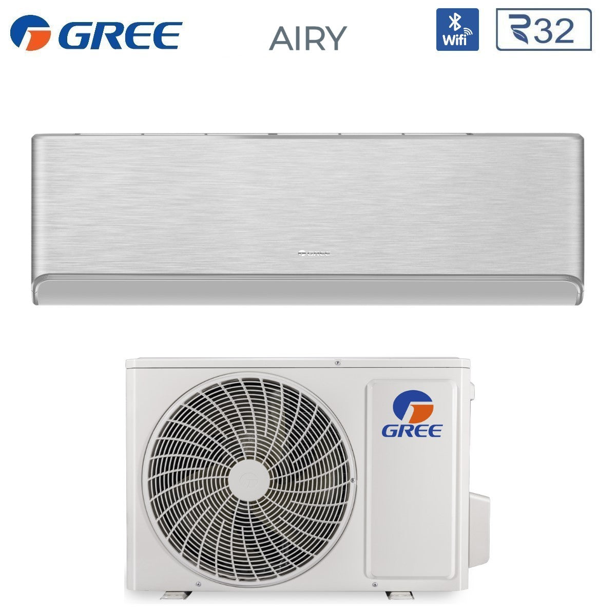 Condizionatore Gree AIRY SILVER 9000 Btu GWH09AVCXB-K6DNA1B R-32 Wi-Fi Integrato