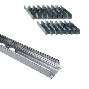 Montante c standard 2 m acciaio zincato sp 0,6 mm fissaggio cartongesso 16 pz *** misure 47 x 49 x 50 mm, confezione 1