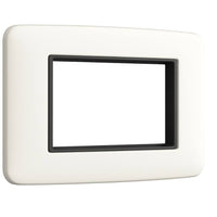 Vimar eikon round placca in metallo bianco antico elegante *** numero posti 3 posti, confezione 1