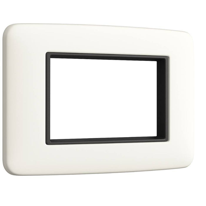 Vimar eikon round placca in metallo bianco antico elegante *** numero posti 3 posti, confezione 1