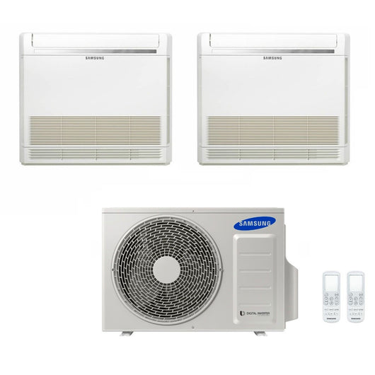 Climatizzatore Condizionatore Samsung Dual Split Inverter Console 9+9 con AJ050TXJ2KG/EU R-32 9000+9000 con Telecomando Incluso