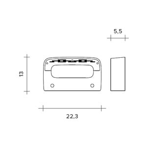 AKI APPLIQUE A PARETE GRANDE ORO OPACO 2700K 3054LM 22W L.35,5CM DIMMERABILE TRIAC