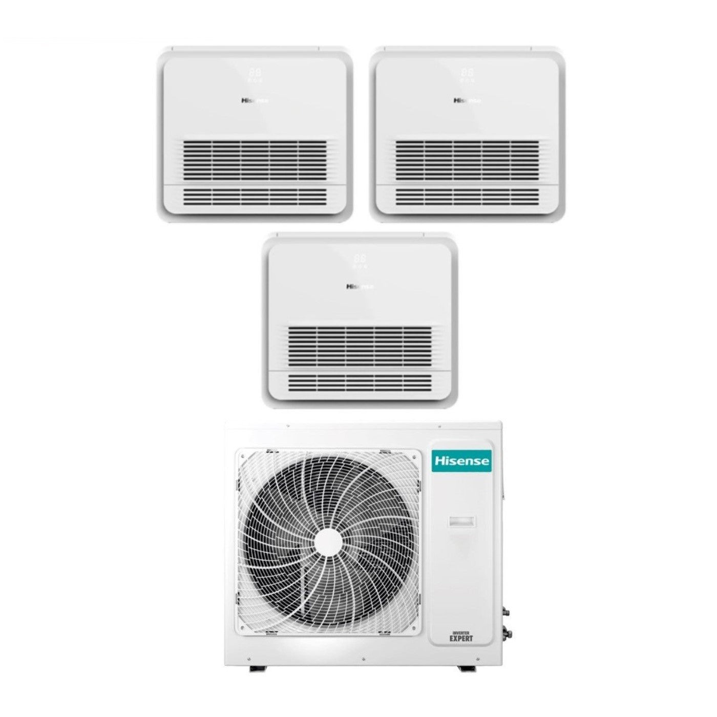 Climatizzatore Condizionatore Hisense Trial Split Console 12+12+12 con 4AMW81U4RAA R-32 Wi-Fi Optional Con Telecomando di Serie 12000+12000+12000 - Novità