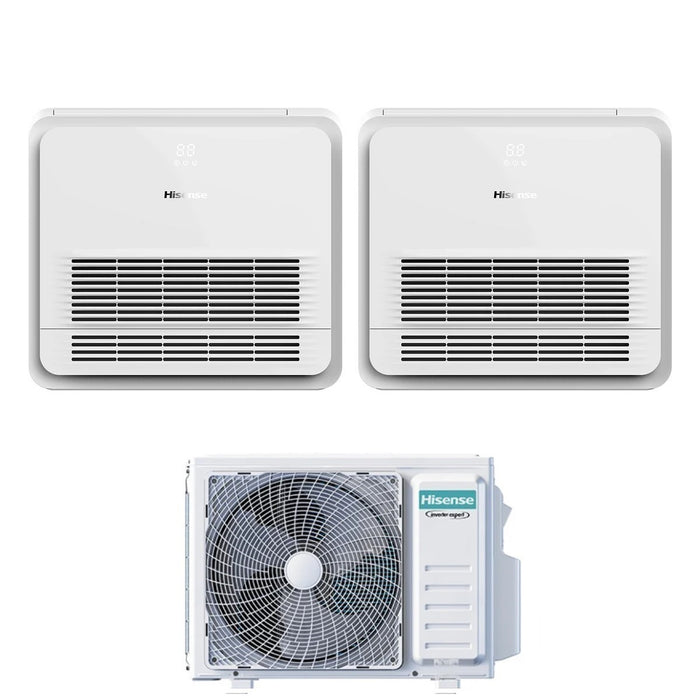 Condizionatore Dual Split Console Hisense 12+12 con 2AMW52U4RXC R-32 Wi-Fi Optional con Telecomando di Serie