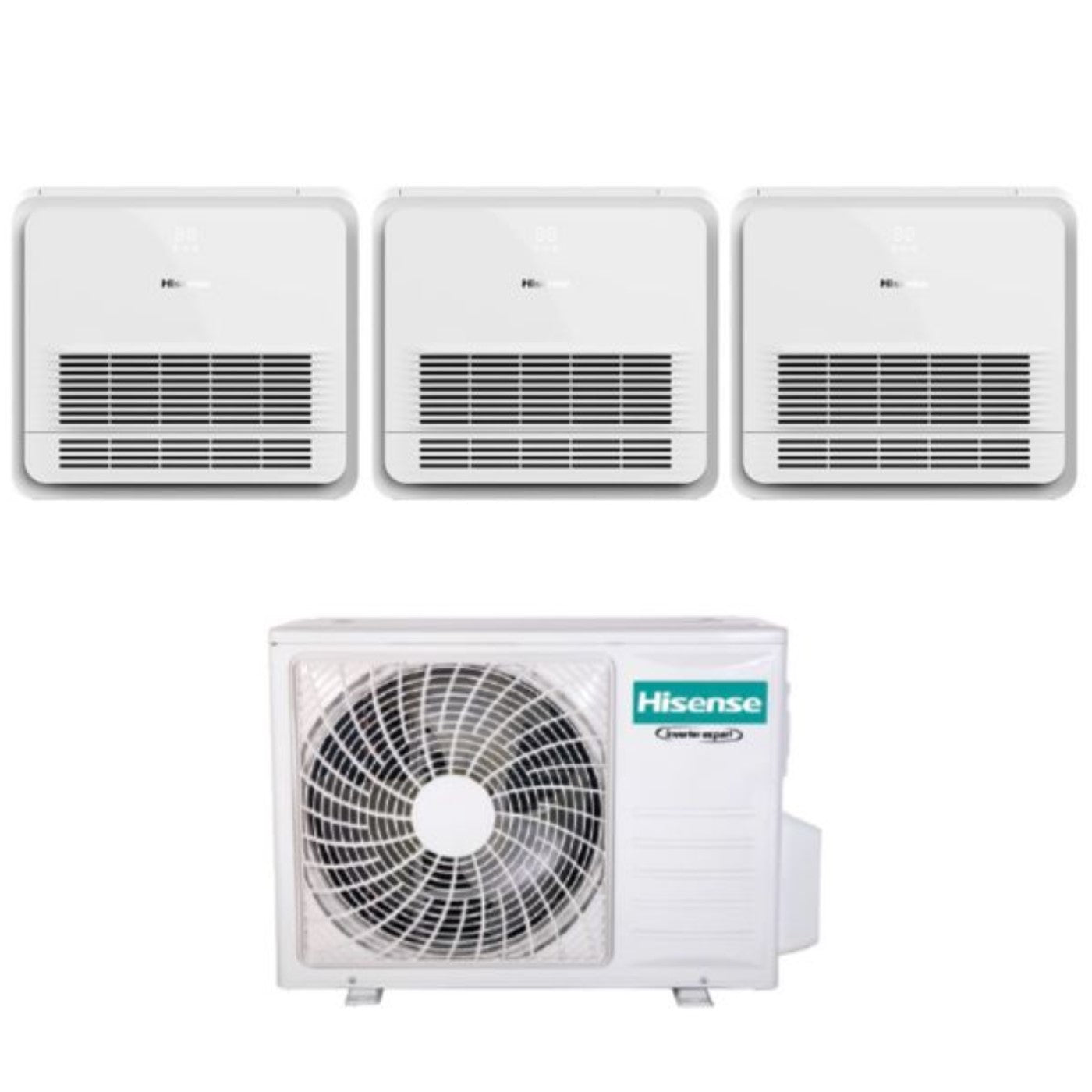 Climatizzatore Condizionatore Hisense Trial Split Console 9+9+9 con 3AMW72U4RFA R-32 Wi-Fi Optional Con Telecomando di Serie 9000+9000+9000 - Novità