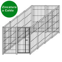 Recinto per cani da 4x2 metri solo perimetro modulare in rete con zincatura a caldo