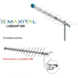 Maxital loguhf-5g antenna logaritmica uhf 28 elementi con filtro 5g