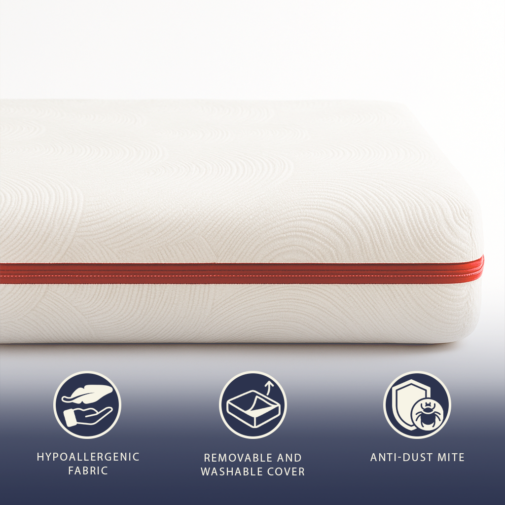 Topper singolo 90 X 200 Memory Foam 9 Zone | Altezza 5 cm | Anallergico