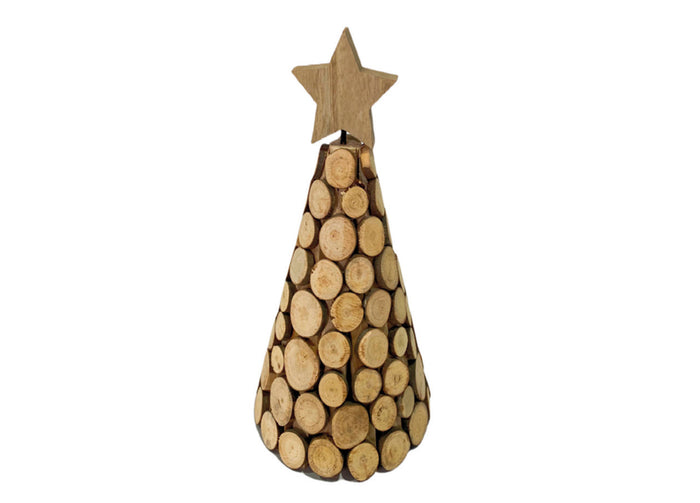 Albero Natale Da Tavolo Alberello In Legno Decorazione Natalizia Mod. Milo - 17x37 - Milo