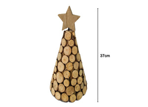 Albero Natale Da Tavolo Alberello In Legno Decorazione Natalizia Mod. Milo - 17x37 - Milo